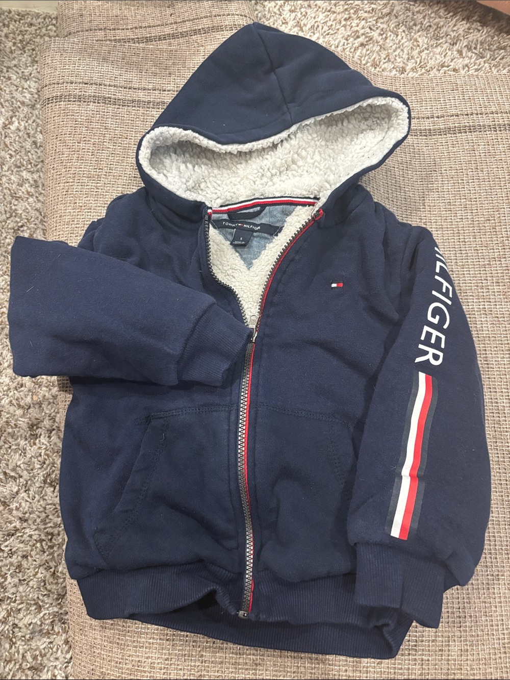Tommy Hilfiger Kids 5T Navy Sherpa-Lined Zip Hoodie